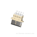 Adaptador de fibra óptica LC Quad con brida con obturador de metal